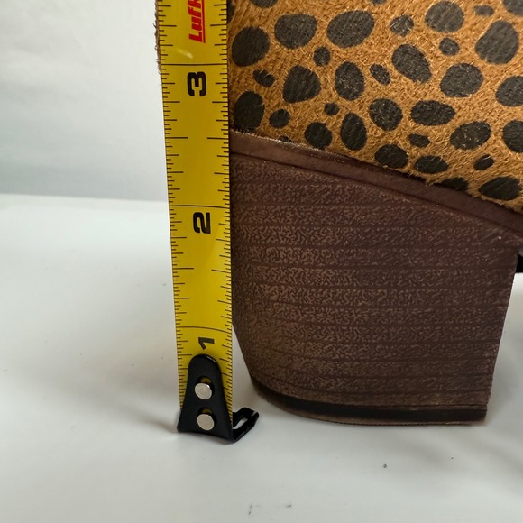 Maya Babe Fringe Ankle Boots Women's Cheetah Print Western Style Fun‎ Fashion 10 - Picture 13 of 15
